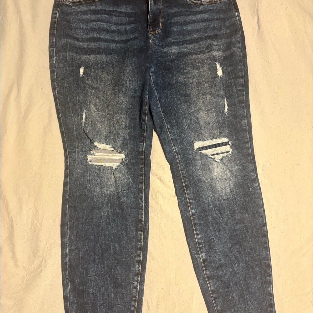 Maurices Distressed Skinny Jeans in Blue